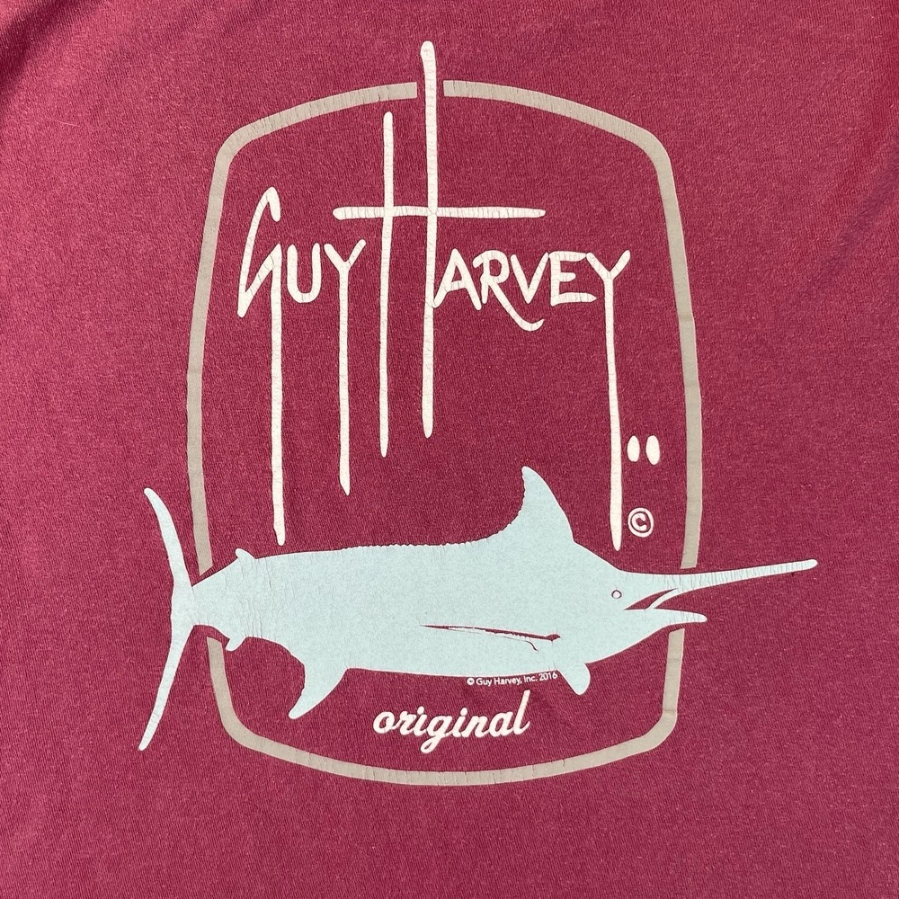 Guy Harvey original swordfish fish ocean Long Sleeve T-shirt Men's Size Small